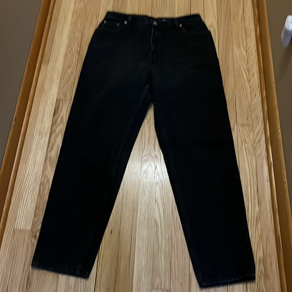 Levi’s women’s VINTAGE 550 Relaxed Fit Tapered Leg black denim jeans size 16L - Picture 7 of 12